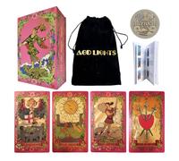 Tarot Cards Decks, Tarot Cards with Guidebook for Beginners PVC Waterproof Classic Holographic Tarot, Package with YES NO Coin and Tarot Velvet Bag