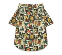 Tarot Cards Dog Hawaiian Shirt Stretch Collar Button Down Pet Clothes for Small Medium Puppy