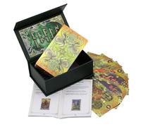 Tarot Cards - Portable Tarot Deck, Guidebook Games Set for Consulting, Divination Tool Unit, Social Interaction Gear with Holographic Gold Foiling, Spiritual Insight Kit for Intuitive Interpretation