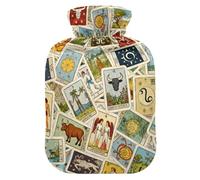Tarot Cards Retro hot Water Bottle with Soft Cover, 2L hot compresses for The Body for Hand Feet Warmer