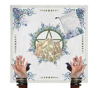 Tarot Cards Tablecloth - Astrology Tablecloth, Mystical Tablecloth, Green Prophet with Pentagram, Divination Tablecloth, Tapestry, Celestial Tarot Deck, Square Tablecloth with Wall Hinge