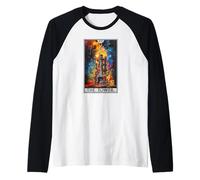 Tarot Cards Tarot Card 16 The Tower Raglan Baseball Tee