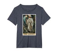Tarot Cards Tarot Card 9 The Hermit T-Shirt, Women's Plus, Heather Blue, 1X