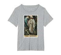 Tarot Cards Tarot Card 9 The Hermit T-Shirt, Women's Plus, Heather Grey, 4X