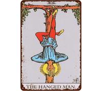 Tarot Cards The Hanged Man Xii Vintage Aluminum Metal Signs Tarot Cards Metal Decorative Signs Game Room Retro Wall Decor Home Wall Signs 12x16 Inch