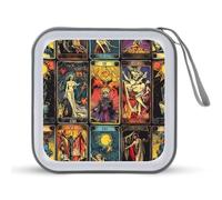 Tarot Cards Trendy CD Case Hard Plastic Portable DVD Storage Binder Wallet for Car Home Office