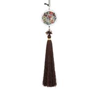Tarot Cards Vintage Automotive Interior Mirrors Hanging Crystal Pendant Lucky Charm Car Rearview Ornament Hexagon