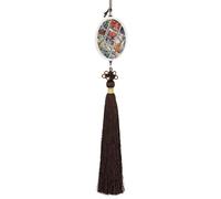 Tarot Cards Vintage Automotive Interior Mirrors Hanging Crystal Pendant Lucky Charm Car Rearview Ornament Ellipse