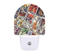 Tarot Cards Vintage Funny LED Night Lights Plug Into Wall Smart Lighting for Hallways Kitchen Bedroom