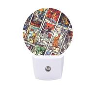 Tarot Cards Vintage Funny LED Night Lights Plug Into Wall Smart Lighting for Hallways Kitchen Bedroom