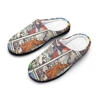 Tarot Cards Vintage Women's Slippers Cotton Warm House Shoes with Rubber Anti-Slip Sole Slip On for Home Outdoor 11-12（42-43）