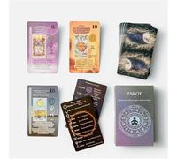 Tarot Cards with Guide Book on Them for Beginners Classic Learning Training Tarot Deck Set, Learning Tarot Deck Fortune Telling Game with Keywords, Chakra, Planet, Element, Yes/No, Zodiac,Affirmations