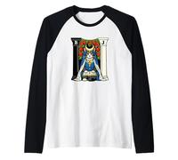 Tarot Cat High Priestess Witchy Cat Raglan Baseball Tee