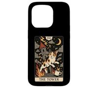 Tarot Cat The Tower for Introverts and Cat Fans Case for iPhone 15 Pro