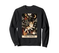 Tarot Cat The Tower for Introverts and Cat Fans Sweatshirt