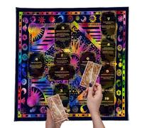 Tarot Cloth - Altar Mat for Beginners, Classic Divination Card for Reading, Meditation, and Spiritual Practices, Perfect Tarot, Oracle, and Card Layouts, 19.69x19.69 inches
