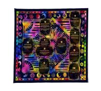 Tarot Cloth, Divination Altar Layout, Waterproof Mat for Tarot Reading, Meditation Game with Precision Fortune-Telling Pattern, Spiritual Practice Accessories, 19.69 x 19.69 inches