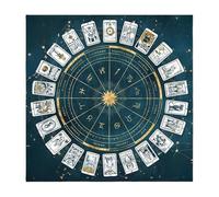 Tarot Cloth, Divination Cards Mat, Soft Flannel Fabric & Square Altars Pad Horoscope Board Style, Reading Card Clothes for Oracle Deck & Altar Setup, Color Purple Red or Light Green
