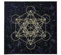 Tarot Cloth Metatrone's Crystal Grid Tablecloth Divination Cards Table Cloth Tapestry Supply Tarots Horizontal For Bedroom Aesthetic Moon Wall Hanging