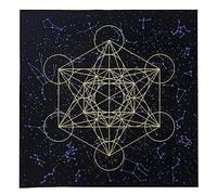 Tarot Cloth Metatrone's Crystal Grid Tablecloth Divination Cards Table Cloth Tapestry Supply Tarots Horizontal For Bedroom Aesthetic Moon Wall Hanging