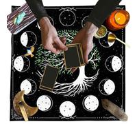 Tarot Cloth Table, Non Slip Multipurpose Desk Cover, 19.69x19.69 inches Soft Mysterious Tablecloth, Portable for Enthusiasts, Counselors, Spiritual Readings, Meditation Sessions