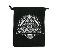 Tarot Deck Bags and Pouches - Drawstring Tarot Card Velvet Bag Pyramid Eye Pattern,Tarot Card Storage Bag for Tarot Enthusiasts, Hand Bags for Tarot Cards Dices Playing Cards, Black