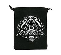 Tarot Deck Bags and Pouches - Pyramid Eye Pattern Drawstring Tarot Card Velvet Bag - 10x15cm Hand Gift Bags for Tarot Cards, Dices, Playing Cards - Tarot Card Storage Bag
