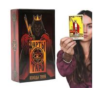 Tarot Deck Cards, Fate Divination Game, Russian Version Gear with Smart Style, Utility Helper for Daily Read, Card Mate, Tarot Helper for Adults Board Game Fortune-telling Party Paper Instruction