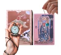 Tarot Deck - Celestial Fortune Reading, Beginner Spiritual Cardset with Illustrated Arcana Artwork, Guided Symbol Interpretation, Ideal for Learning Gatherings Rituals