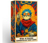 Tarot Deck Unique, 80 Flame Tarot Cards with Guidebook, Summer Blaze Tarot for Beginners and Experienced Readers, 400 GSM Gold-Gilded Premium Deck, Divination and Spiritual Growth Tool