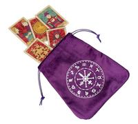 Tarot Door Bag: Hand Resistant Velvet Bag, Magic Case, Pouch with Protective Lamb, Mystic Style Decorated Stand, Dice and Papers D