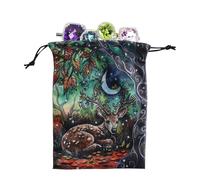 Tarot Drawstring Bag - Of Bridge Cover | Widely Use Printed Velvet Lined Double Bag with Pull Cord for Cards Jewelry Dice Tool, Sxf09#, Se référer au descriptif, Refer to description