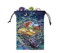 Tarot Drawstring Bag - Of Bridge Cover | Widely Use Printed Velvet Lined Double Bag with Pull Cord for Cards Jewelry Dice Tool, Sxf11#, Se référer au descriptif, Refer to description
