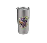 Tarot Fortune Teller Crescent Black Cat Moon Key Stainless Steel Insulated Tumbler