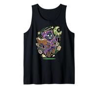 Tarot Fortune Teller Crescent Black Cat Moon Key Tank Top