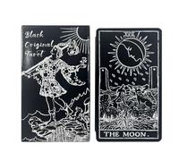 Tarot Gold Black, Beginner Tarot Cards, English Tarot Deck, Black Tarot Cards, Divination Tool Deck, Original Tarot Design, Mystical Tarot Deck, Tarot Reading Tools