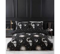 Tarot Gothic Mystical Reversible Star Skull Duvet Quilt Cover Set Bed Linen