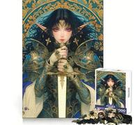 Tarot Knight Warrior Jigsaw Puzzles for Teenagers 1000 Piece Enhance Recall Home Leisure Exact Edge (50x75cm)