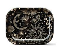 Tarot Magic Funny Rolling Tray, Durable 7" x 5.5" Metal Cigarette Rolling Tray/Ashtray for Papers and Wraps, Roll with Style and No More Spills