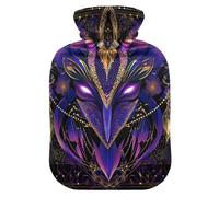 Tarot Mask Purple Mystery Water Bottle for hot Water with Soft Cover, 2L hot compresses for The Body for Sore Muscle, Sore Muscle, Sore Muscle