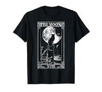 Tarot Moon Tarot Card, cat Vintage Crescent Moon Graphic T-Shirt