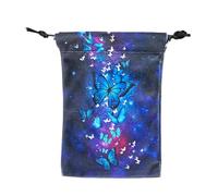 Tarot - Oracle Pouch, Holder | Velvet Butterfly Design Storage with Drawstring Closure, 5.12x7.09 Inch Soft Cloth Organizer for Cards, Gems, and Pendants, Practical Gift for Tarot