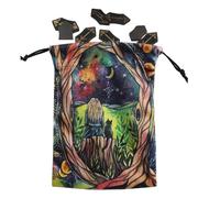Tarot Pouch Bag, Portable Jewelry Storage Pouch for Double Sided Stone Divination Bag, Tarot Drawstring Storage Bag for Game Dice, Cosmetics, Marble, Stones