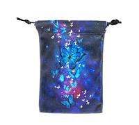 Tarot Pouch Drawstring Bag - Polyester 13X18Cm 17G | Butterfly Pattern Oracle Card Holder Storage Sleeve | Rune Deck Protector Carry Case | Spiritual Reading Travel Gift