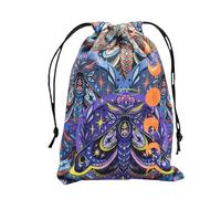 Tarot Pouch - Jewelry Pouches - Novel Tarot Card Dice Storage Bags with Drawstring, Butterfly Pattern Oracle Card Holder Bag (5.12X7.09 Inch)