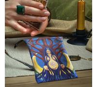 Tarot Pouch - Tarot Oracle Cards Storage Bag - Crystal Jewelry Storage Packing Divination Deck for Beginners Kids Fortune Home Halloween