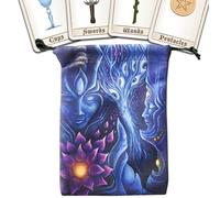 Tarot Pouch, Velvet Box | Vintage Witches Case with Pleasant Design for Children Halloween Reading Jewellery Makeup