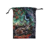 Tarot Pull Bag - Velvet Pouch for Tarot Cards, Rune Stones | Tarot Card Bag with Animal Pattern and Drawstring, Portable Pull Bag for Crystals, Accessories for Spiritual Card Games, Velvet Tarot