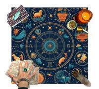 Tarot Reading Mat - Divination Card Tablecloth with Clear Detail Lines, Non Slip Board Game Tool for Classmate Gatherings Friends Parties and Family Entertainment