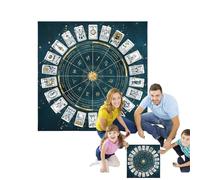 Tarot Reading Mat | Fortune Telling Cloth | Square Flannel Tarot Reading Cloth for Oracle Cards (M, 50 x 50 cm) | Metaphysical Astrology Tablecloth Reversible